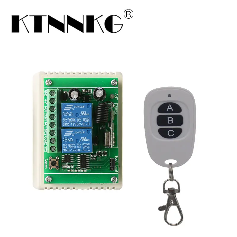 

12V2 channel LED wireless remote control switch with one button full function home factory stairs security DIY switch