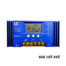 60A 12 V/24 V ЖК-дисплей дисплей PWM регулятором солнечного заряда r сил AGM гель железа литий-ионный аккумулятор PWM регулятором солнечного заряда контроллер