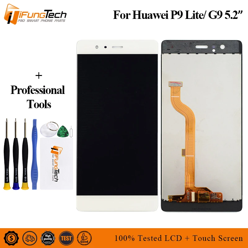 

100% Tested LCD +Frame For HUAWEI P9 Lite Lcd Display Screen For HUAWEI P9 Lite Digiziter Assembly 5.2 Inch Screen Free Ship