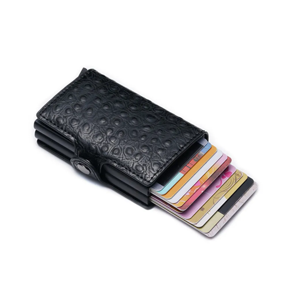 Bisi Goro/ Кредитная карта, RFID держатель алюминиевый, двойной коробка модные Для мужчин и Для женщин металлическая Винтаж чехол с зажимом для карт дропшиппинг