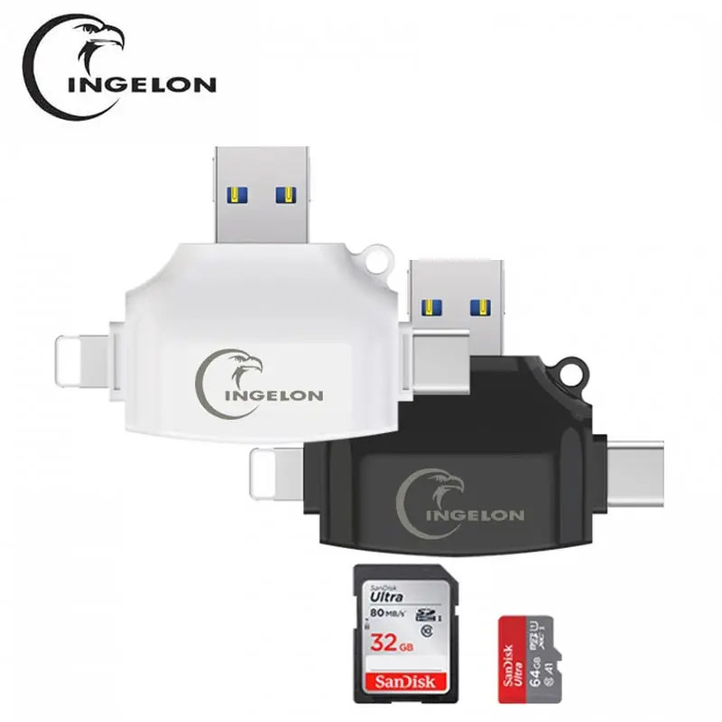 Картридер Ingelon SD кардридер SD/Micro SD TF OTG Смарт-карта памяти адаптер lecteur sd-карта для типа C ноутбук оптом аксессуары картридер usb 2.0 переходник микро сд на юсб sd переходник iphone флешка картридер