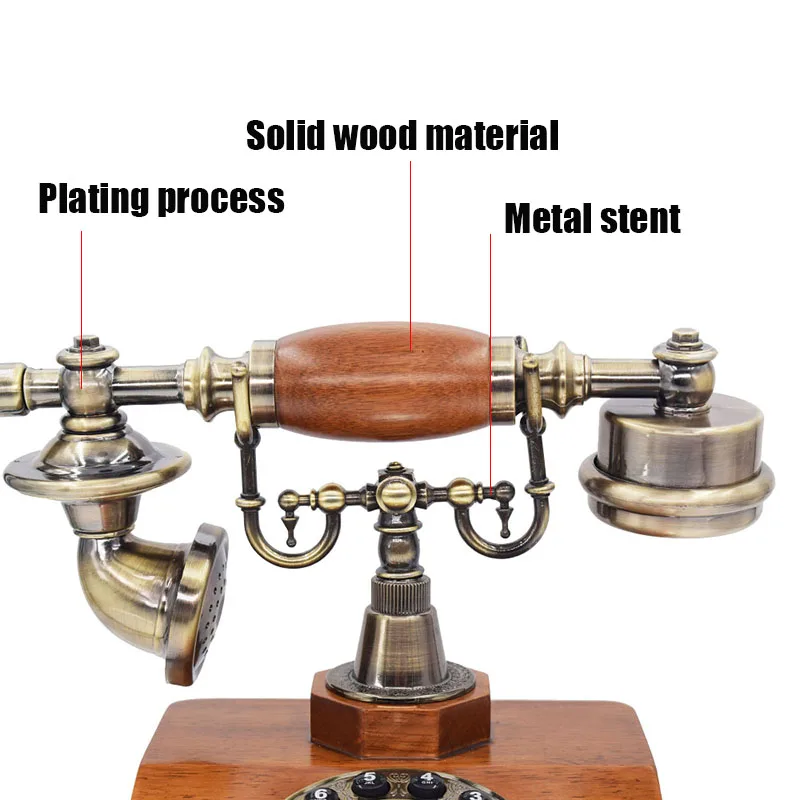 Модный деревянный телефон, антикварный стационарный телефон, винтажный домашний телефон, встроенный стационарный телефон, телефон с ящиком RD