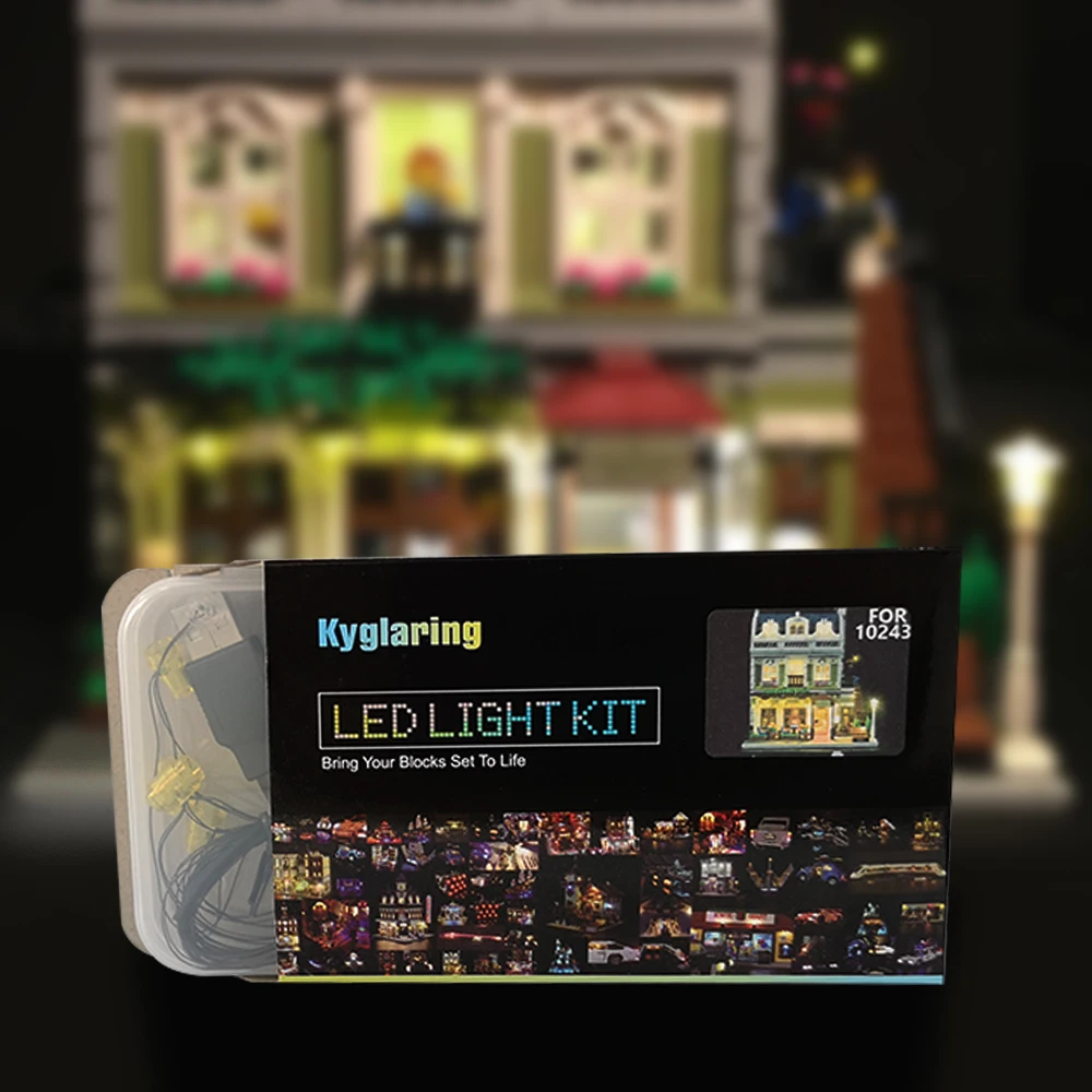 LED light up kit (only light) for lego 10243 and 15010 Creator Parisian Restaurant (Building