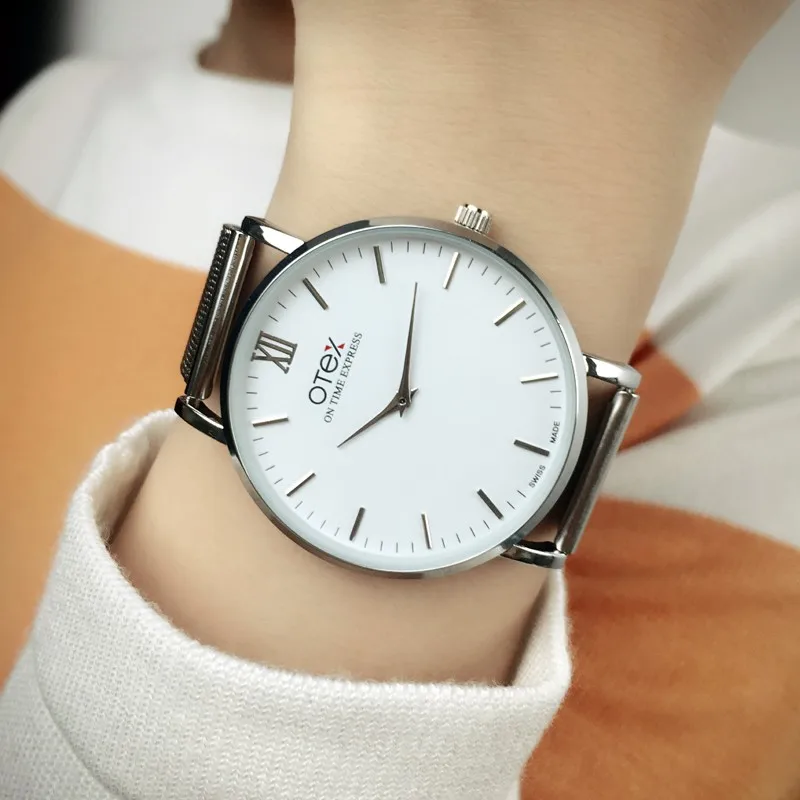 Брендовые Часы с простым дизайном Мужские кварцевые часы Relogio Masculino Montre Femme супер-тонкая стальная ремешок деловые часы dw