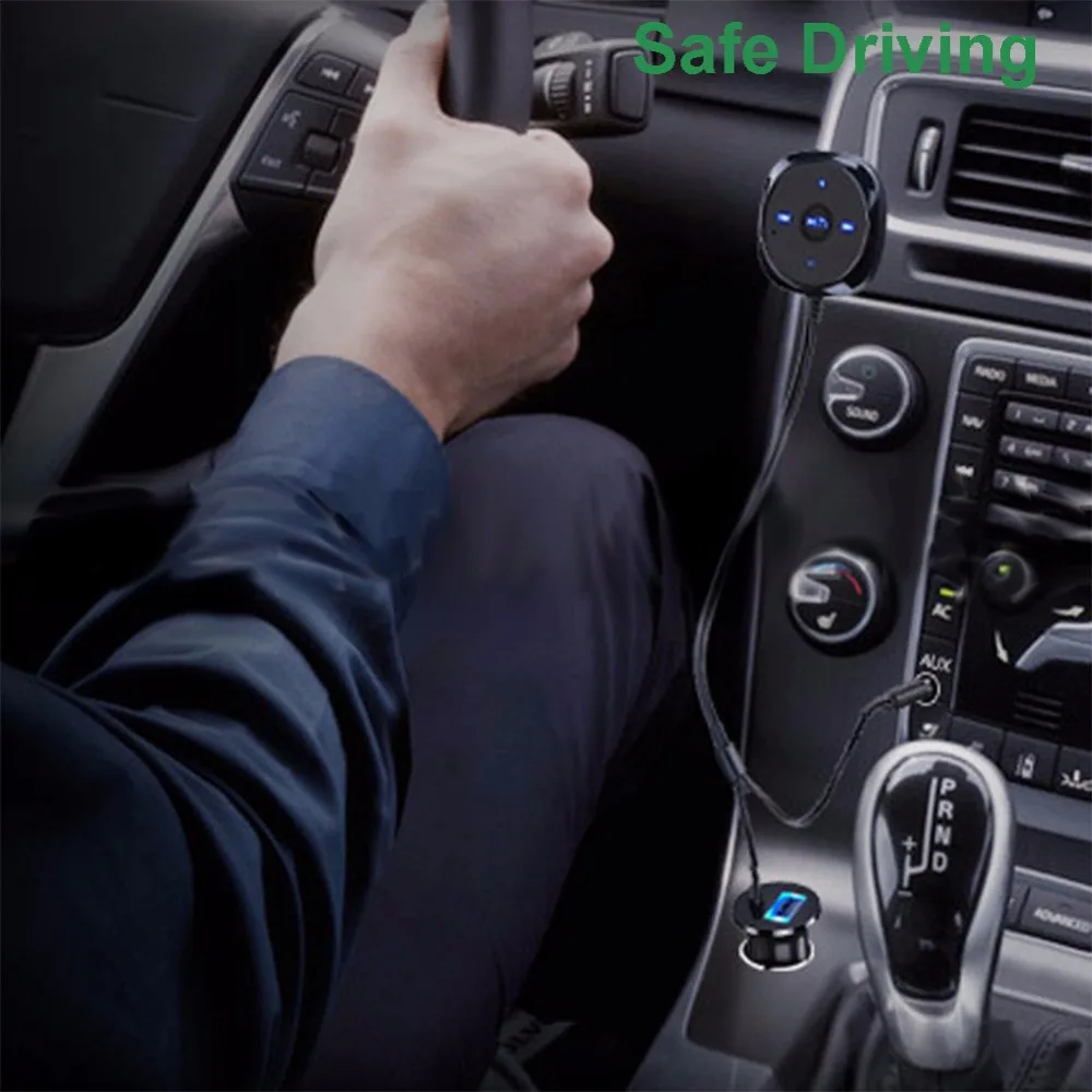 Автомобильный комплект громкой связи Bluetooth Aux Bluetooth приемник беспроводной A2DP музыкальный адаптер аудио приемник Bluetooth для 2.1A USB Автомобильное зарядное устройство
