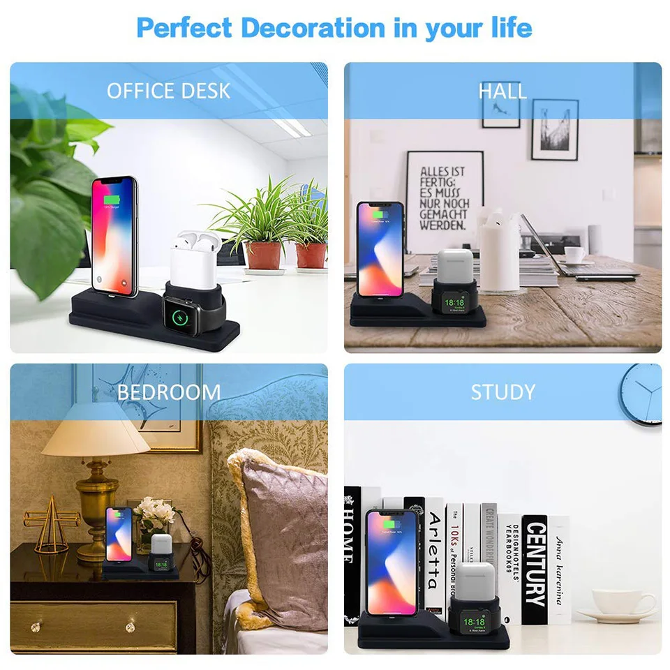 4In1 зарядная док станция Держатель для iPhone6 iPhone6S iPhone7 iPhone8 плюс Зарядное устройство