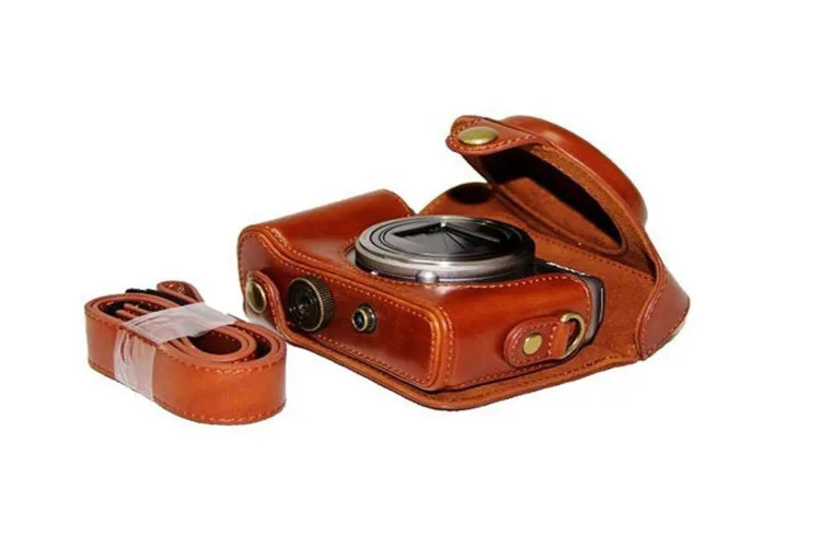 Чехол из искусственной кожи для камеры Sony Cyber shot DSC HX60 HX50 HX50V HX30 черный коричневый