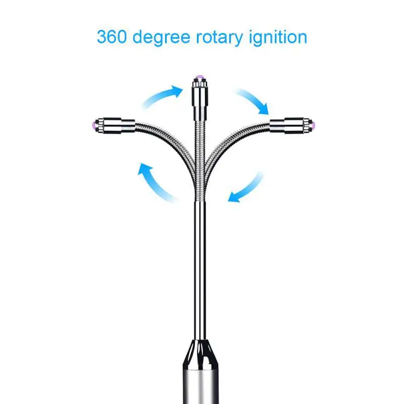 USB Перезаряжаемый воспламенитель удлинитель гибкая шея ветрозащитные беспламенные Свечи Зажигалки для кухни газовая плита гриль барбекю светодиодный