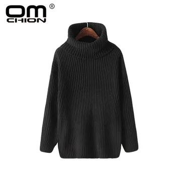 

OMCHION Pull Femme Autumn Korean Turtleneck Sweater Women 2018 Winter Solid Loose Female Pullover Knitted Warm Jumper LMM250