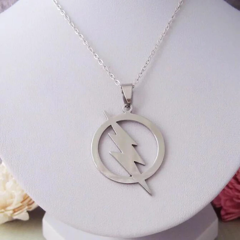 The Flash Inspired Symbol Necklace Stainless Steel Lightning Bolt
