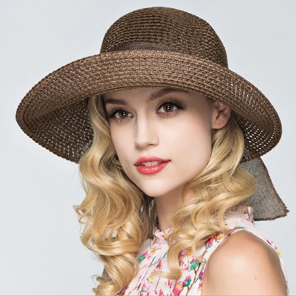 Новинка, летняя повседневная женская соломенная шляпа, шляпы Панамы, летняя пляжная шляпа от солнца