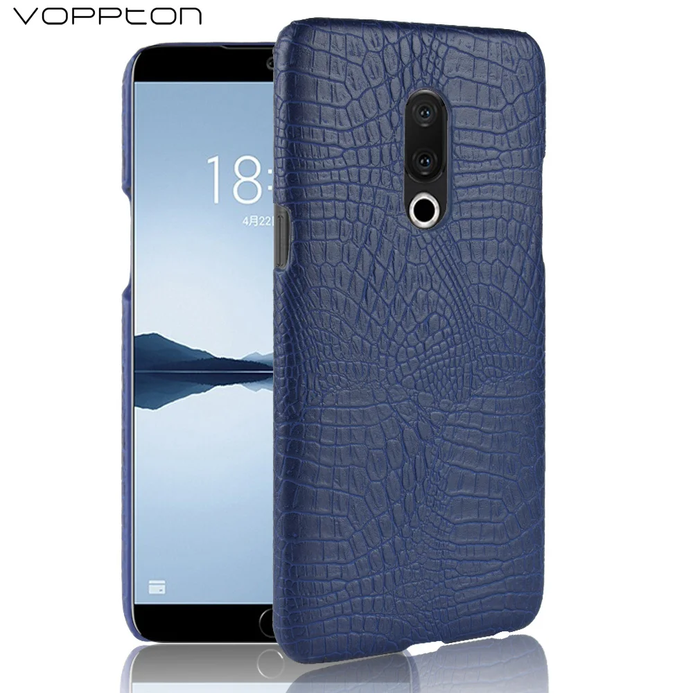 Voppton For Meizu 15 Note 9 case Vintage Crocodile PU Leather half