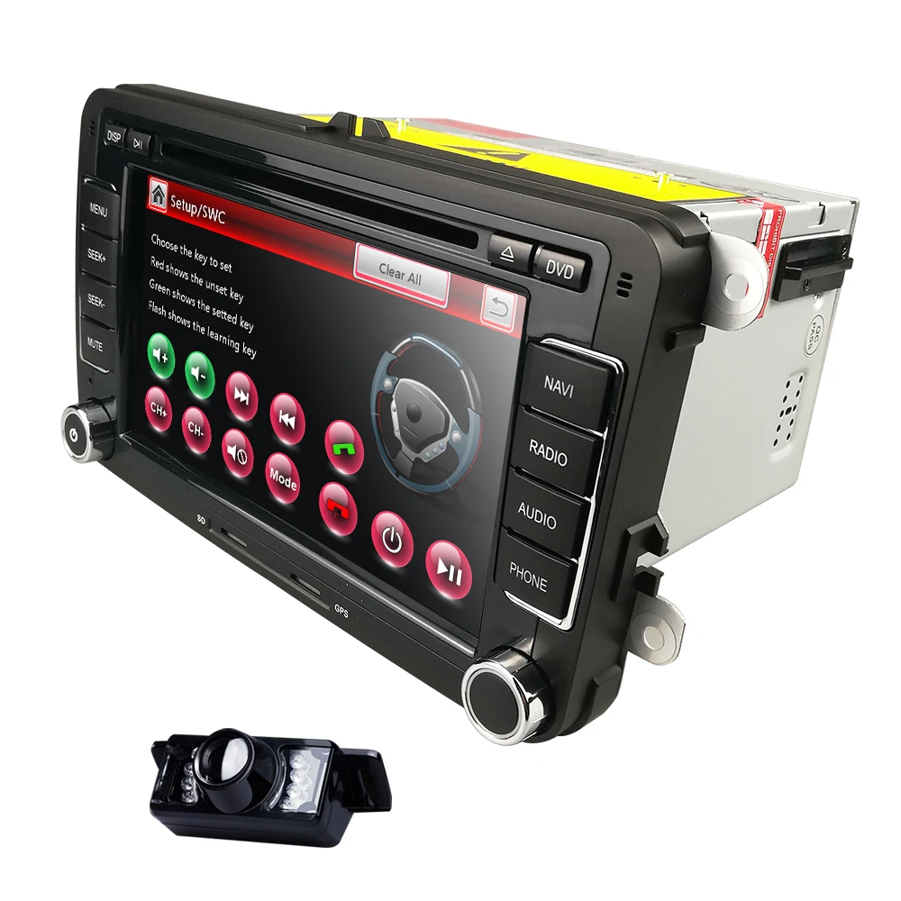 Top HIZPO 7 Inch Car DVD Player  For Skoda/Octavia/Fabia/Rapid/Yeti/Superb/V W/Seat TPMS Radio GPS Navigation DAB Free camera Map 4