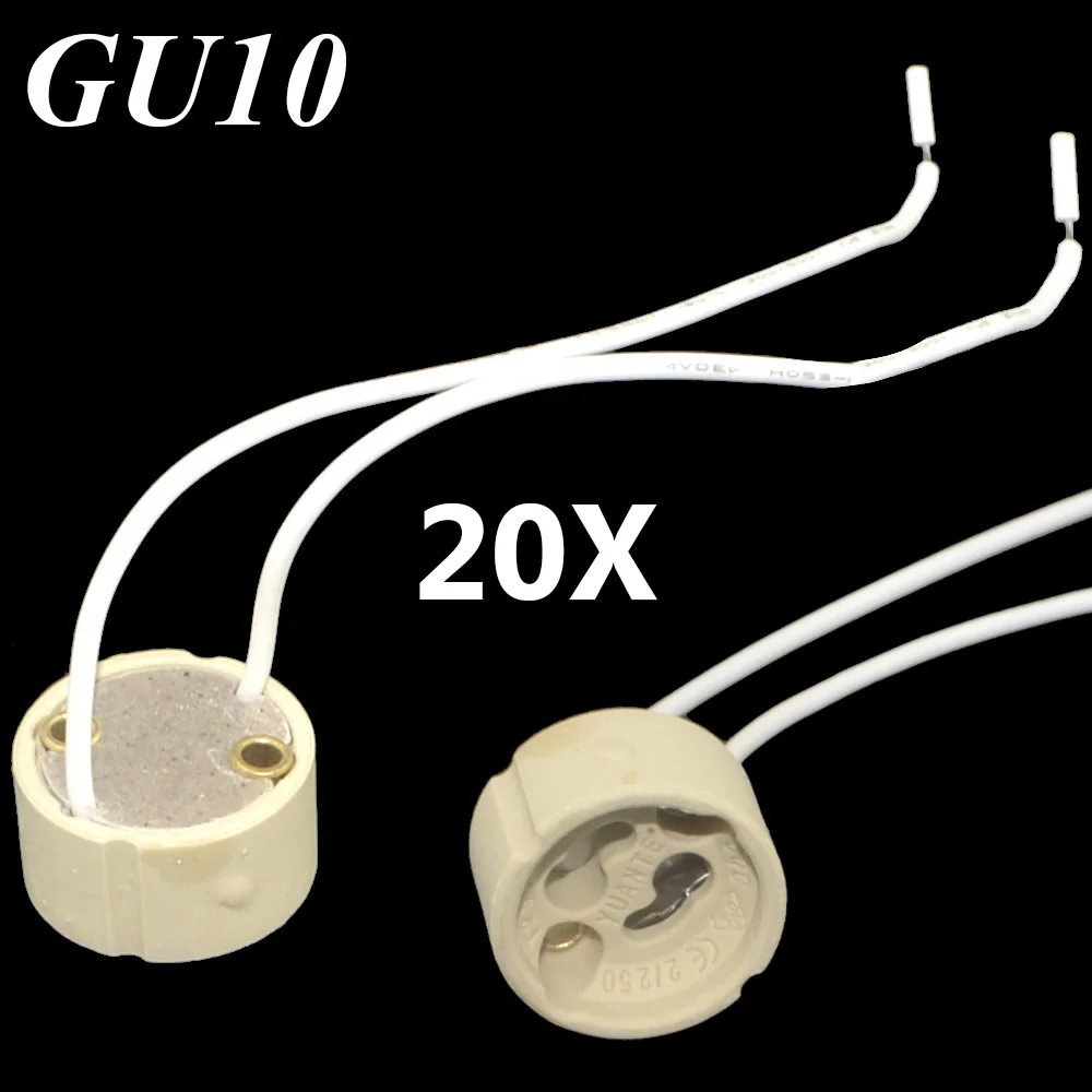 20pcs Brand New GU10 Pottery and Porcelain Socket Ceramic LED Halogen