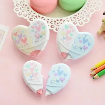 

limit Shows 2Pcs/pair Love Heart Correction Tape adhesive tapes material material kawaii Stationery Office School Supplies
