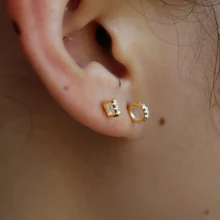 4 мм миниатюрные геометрические круглые квадратные круглые серьги-гвоздики из стерлингового серебра 925 пробы с ушной косточкой, минимальный изящный набор сережек для пирсинга 925