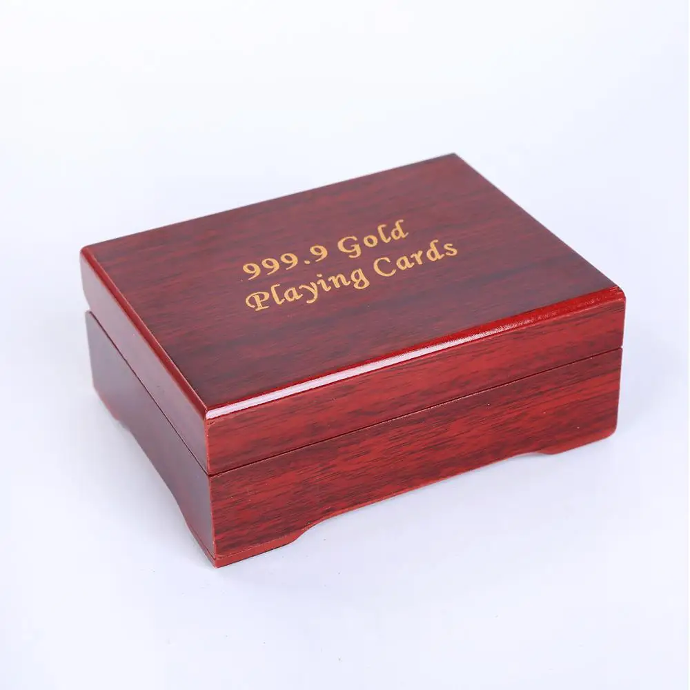 

Gift Wooden Box For Pack Playing cards Waterproof Plastic Playing Cards Gift Poker cards Gold Card Game Box