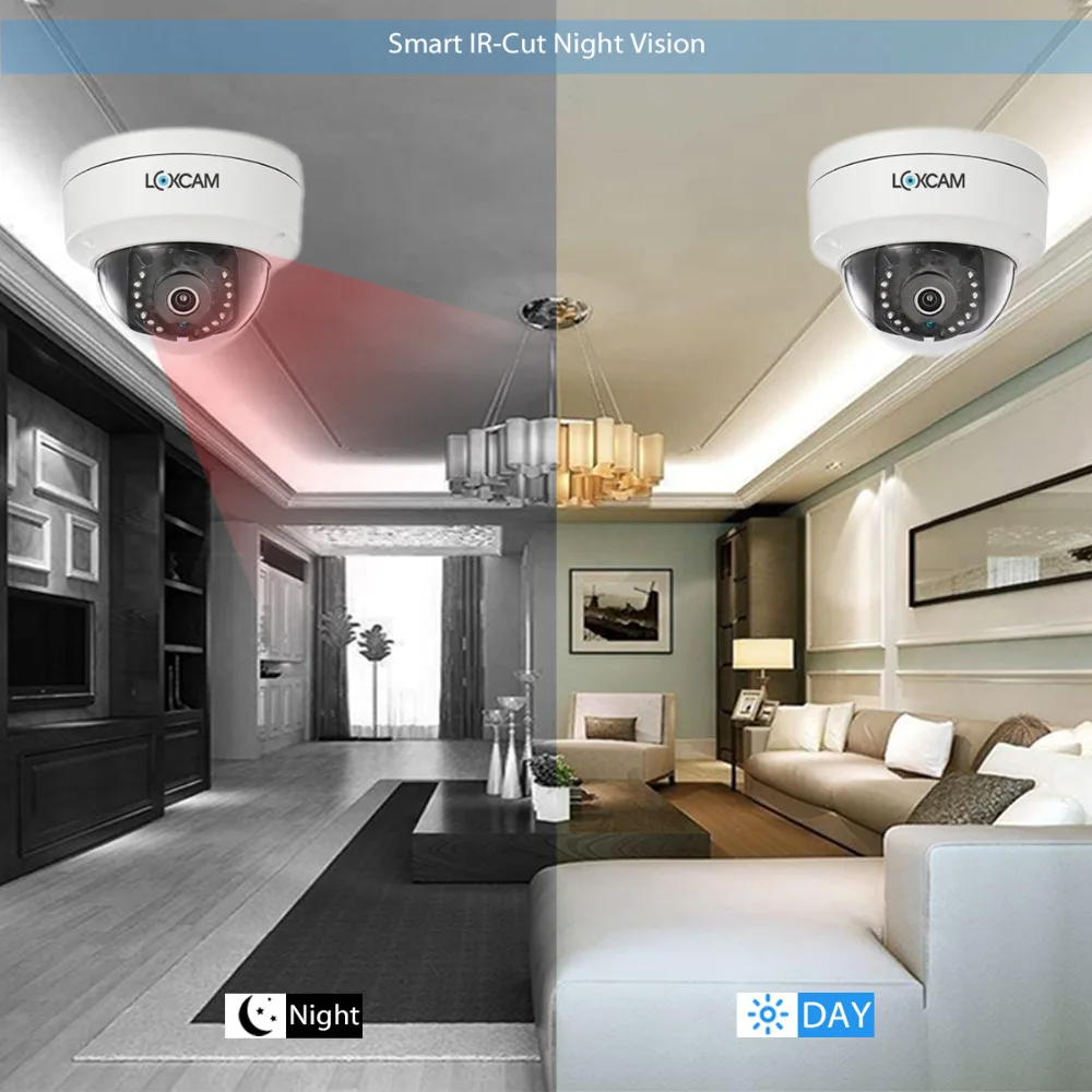 LOXCAM h.265 + 4MP система видеонаблюдения 48 В POE NVR комплект 2MP 1080P @ 25fps аудио запись IP66