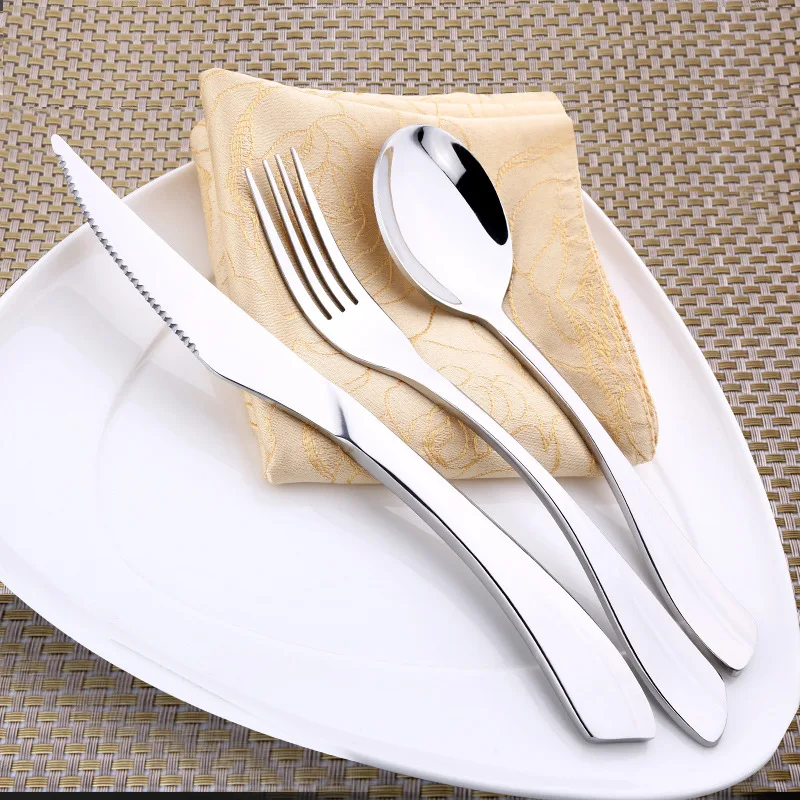 

Knife Fork Spoon Set 3pcs High Quality Stainless Steel Western Dinnerware Dinner Tableware Steak Cutlery For Hotel