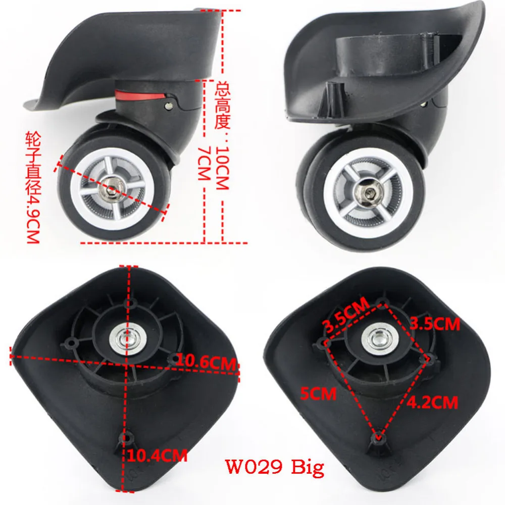 

GUGULUZA Replacement Luggage Suitcase Wheels Swivel Universal Right & Left Wheel For Rubber Trolley Case