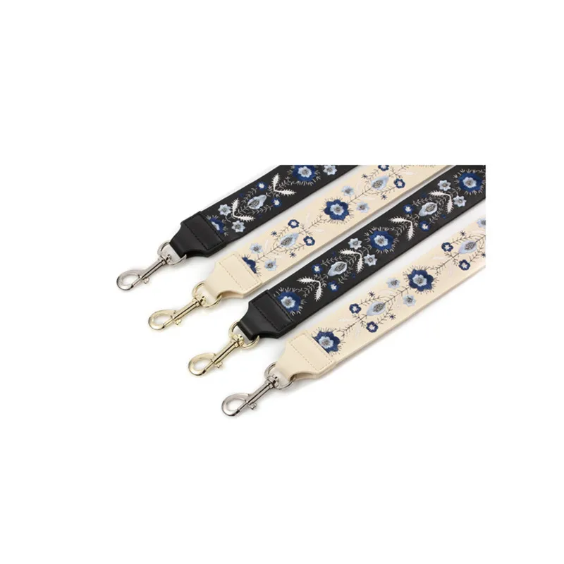2018 Embroidered Split Leather Wide Strap Handbag Accessories 110 CM Length For Crossbody Shoulder Belt Ripple Floral Bag Strap
