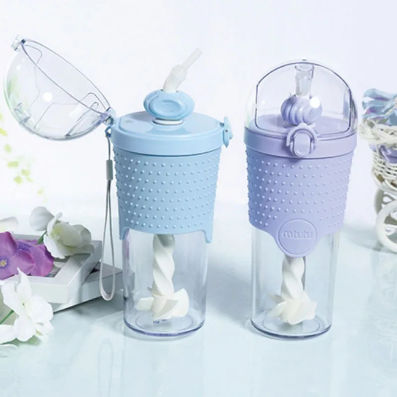 500ml Child Bottles mixing bottle creative office coffee juice spiral