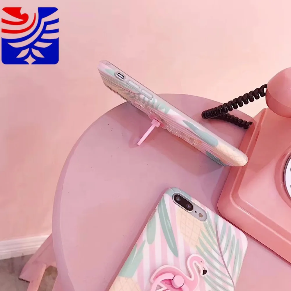 PEEPING Retro lovely Fantasy flamingo phone case Anti-fall for iPhone 6 6s 7 8 Plus X XR XS MAX silicone soft case08
