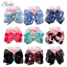 Oaoleer аксессуары для волос jojo siwa банты для волос для девочек детские заколки 7 ''Единорог Grosgrain Ленточные заколки JOJO банты