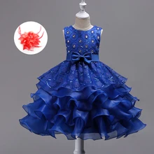 Новинка; роскошное ярко-розовое, белое, лавандовое, голубое платье принцессы с блестками для девочек; вечерние платья для свадебных торжеств и мероприятий; вечернее детское платье