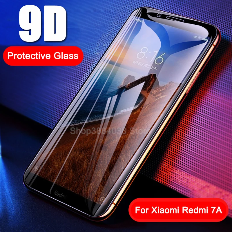 9D Redmi 7A Glass Protective Glass On For Xiaomi Redmi 7A Screen Protector Tempered Glass Full Cover xiomi xiami ksiomi redmi 7a