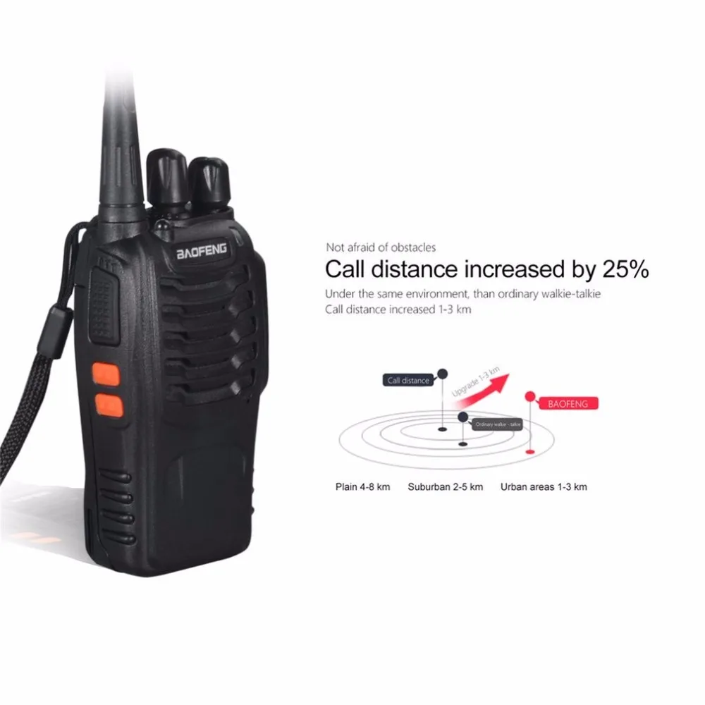 BAOFENG уоки-токи Baofeng BF-888S VHF/UHF FM трансивер Walkie talkie двухстороннее радио 400-470 МГц фонарик 5 Вт 16Ch с гарнитурой 2-передающая радиоустановка