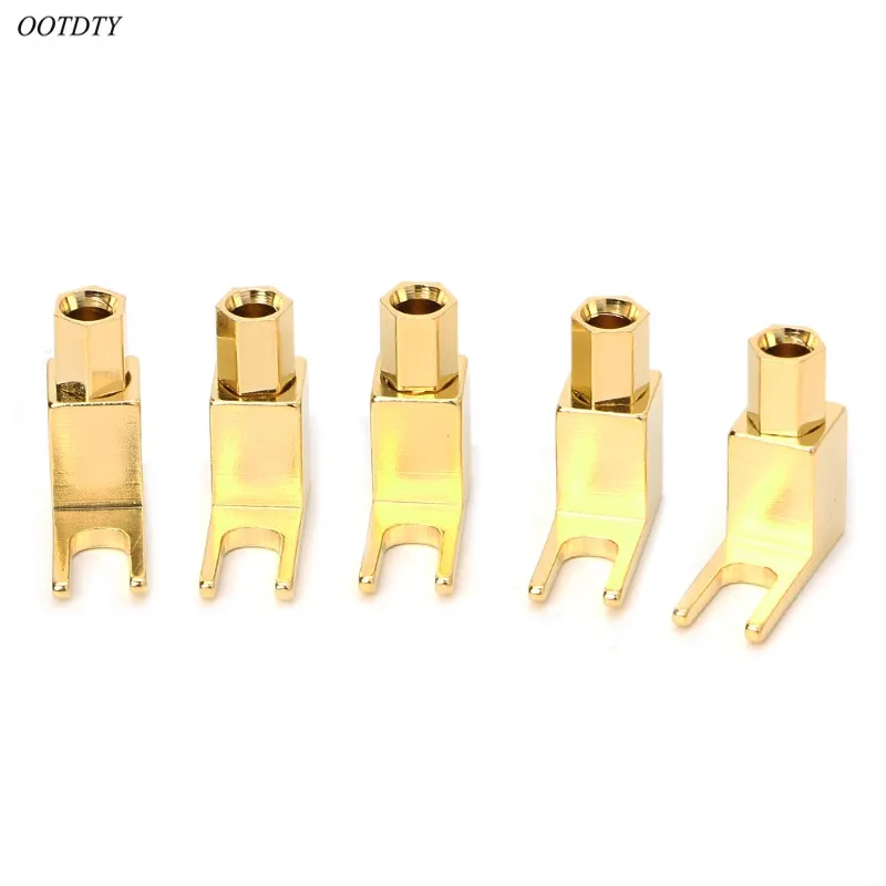 OOTDTY 5pcs Banana to Spade Adapter Plugs Y Type Speaker Cable