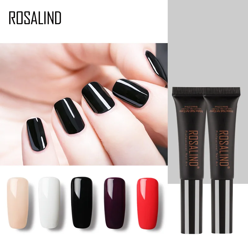 

ROSALIND Nail Polish Hose Lazy Plastic DIY Fast Color UV Rubber Glue No Smell GEL1S Upgrade Version Professional Nail 35 Colors