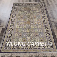 YILONG 5'x8' Аутентичное персидское украшение в классическом стиле ручной работы шелк четыре сезона дизайн небольшой Восточный ковер(YHW639B5x8