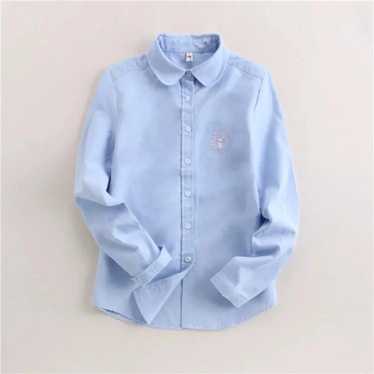 

Brand Women Blouses Shirts 2018 New White Blue Casual Style Embroidery Long Sleeve Shirts Female Tops Art Style Blusas Blouse