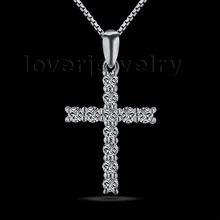 Подвески Lucky Cross, натуральный белый бриллиант, 14Kt, белое золото, подвеска на продажу WP058