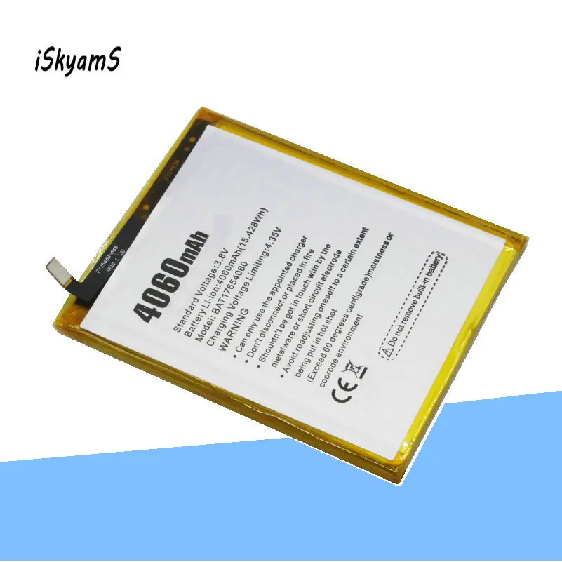 

iSkyams 1x 4060mAh BAT17654060 Mix2 High Quality Replacement Battery For Doogee Mix 2 Mobile Phone Batteries