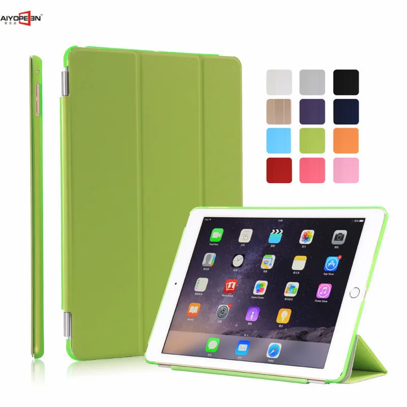 

Case Multi-Fold Stand For iPad Air 2 Air 1 Case Silicone Soft Back Ultra Thin Slim PU Leather Smart Cover for Apple iPad Air 2