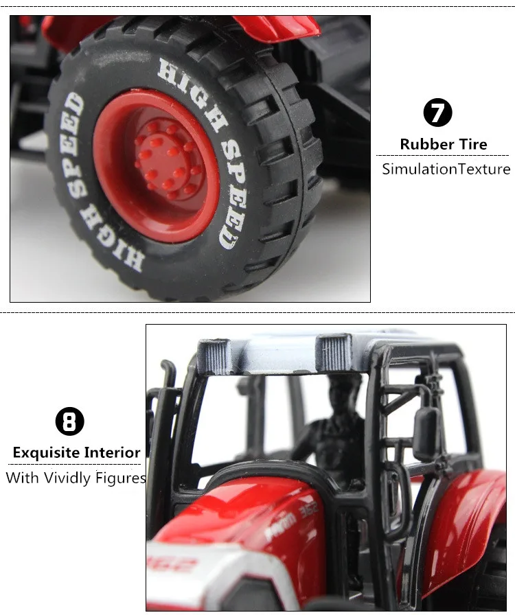 Сплав трактор для мини-фермы танкер симулятор трейлер оттяните назад Мощность игрушка автомобиль дети игрушка-лучший подарок