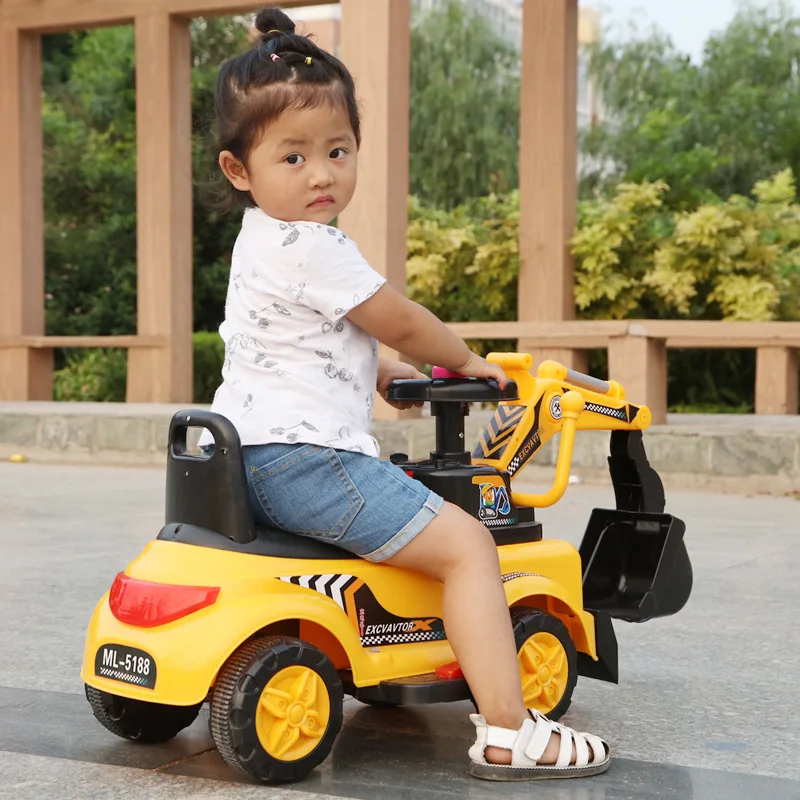 2 в 1 Электрический детский автомобиль игрушки для катания экскаватор музыка свет четыре колеса строительная машина игрушки для катания автомобиль для детей