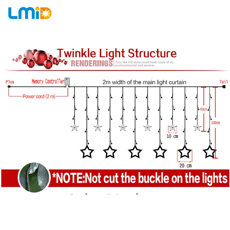 LMID Рождественские огни, AC110V-220V, романтическая сказочная звезда, СВЕТОДИОДНЫЙ занавес, светящаяся гирлянда для праздника, свадьбы, вечерние гирлянды, украшения