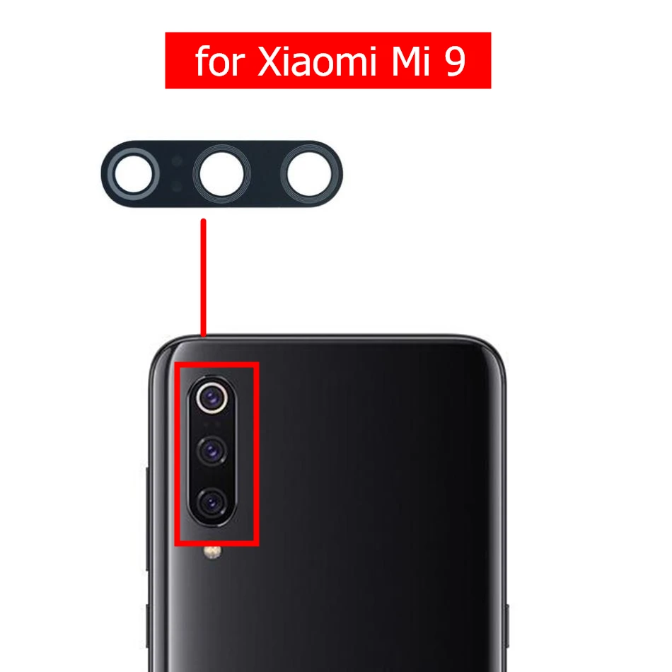 2 шт. для Xiaomi mi 9 камера Стекло Объектив задняя камера стекло объектив с клеем для mi 9 Замена Ремонт Запасные части