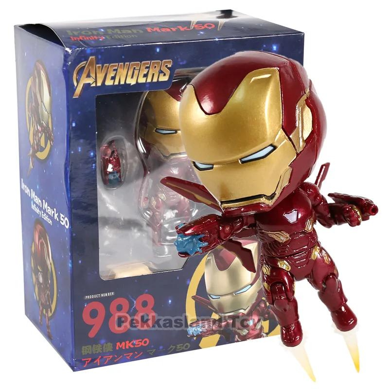 Marvel Мстители Nendoroid 988 Mk50 Железный человек Mark 50 Infinity Edition ПВХ Железный человек фигурка Коллекционная модель игрушки