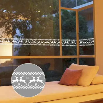 

White Christmas Deer Wallpaper Borders Adhesive Lace Glass Door Window Decoration Stickers Bathroom Kitchen Tile Sticker Ez057