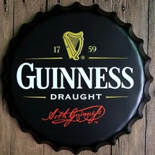 Guinness Draught 40 CM Baguette Decoratie Vintage En Métal Bouchon de la Bouteille Tin Signes Bar Garage Affiche Enseigne Au Néon Personnalisé Meurt Feyenoord