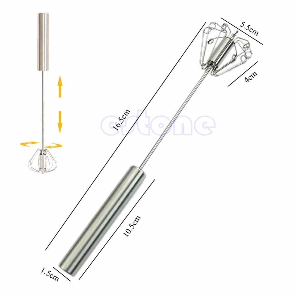 Смеситель для взбивания яиц из нержавеющей стали вращающийся пенообразователь ручной кухонный инструмент