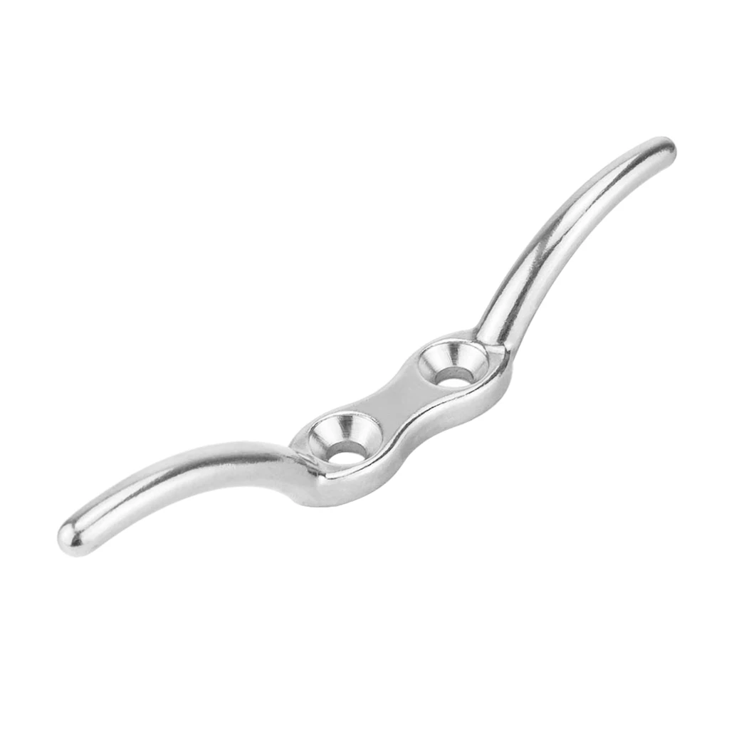 Marine Grade 316 Stainless Steel Flagpole Rope Cleat Hook 110mm Boat Mooring Accessories for Boats Yachts 