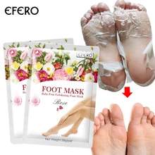 EFERO 1 пара = 2 шт отшелушивающая маска для ног удаляет омертвевшую кожу кутикулы Уход за пятками пилинг для ног маска для ног носки для педикюра