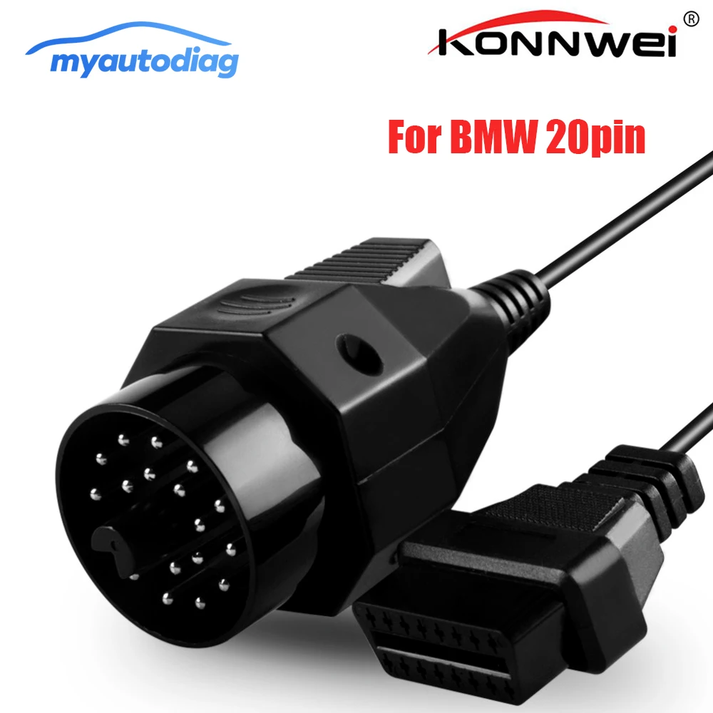 

5pcs 20pin Car Diagnostic OBD2 Adapter OBD OBD II Adapter for BMW 20 pin to OBD 2 16 PIN Female Connector e36 e39 X5 Z3 for BMW