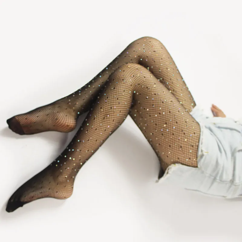 Сексуальные женские черные чулки в сетку, большие размеры, чулки в ...